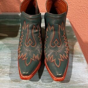 Green Western Leather Boots
